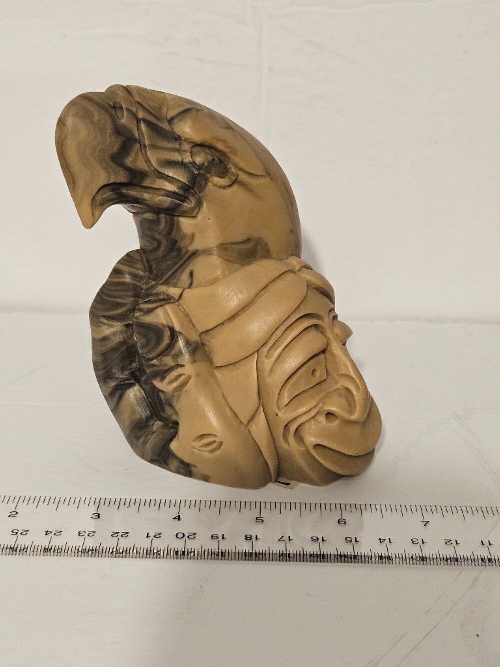 Garfield Thomas (sago wise) Sandstone Carving No Face with Hand and Eagle